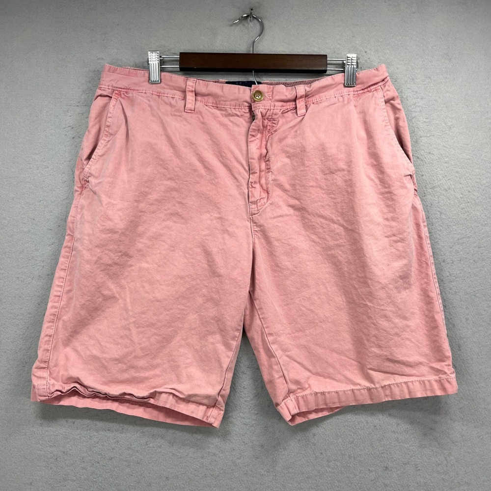 BLUE Saks Fifth Avenue Chino Shorts Mens 36 Pink Khaki Casual Preppy Summer